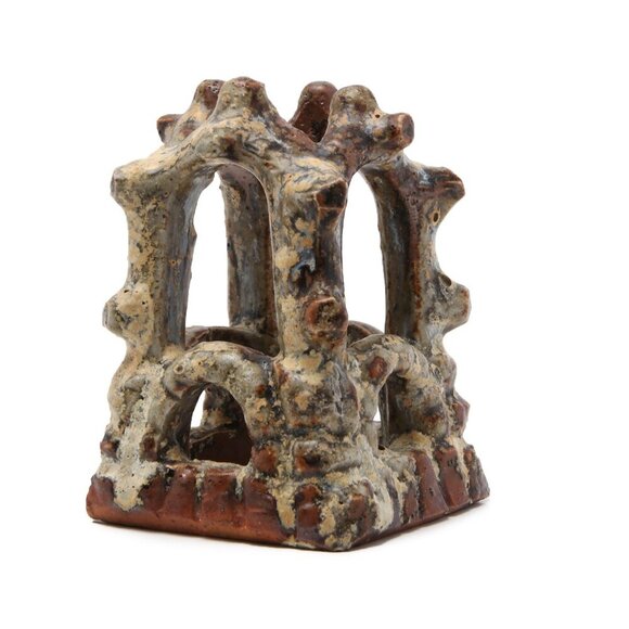 Ceramic Castle Handmade Art Pottery Clay Terracotta Fish Tank Terrarium Glaze - Picture 1 of 11